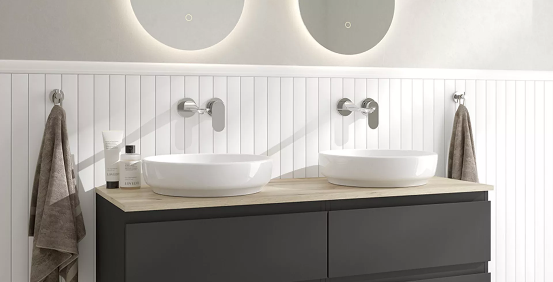 Umywalki wolnostojące - przyścienne i wyposażone w szafkę