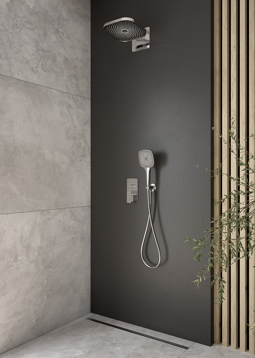 Oltens Hvita angle connector with brackets round chrome 39304100