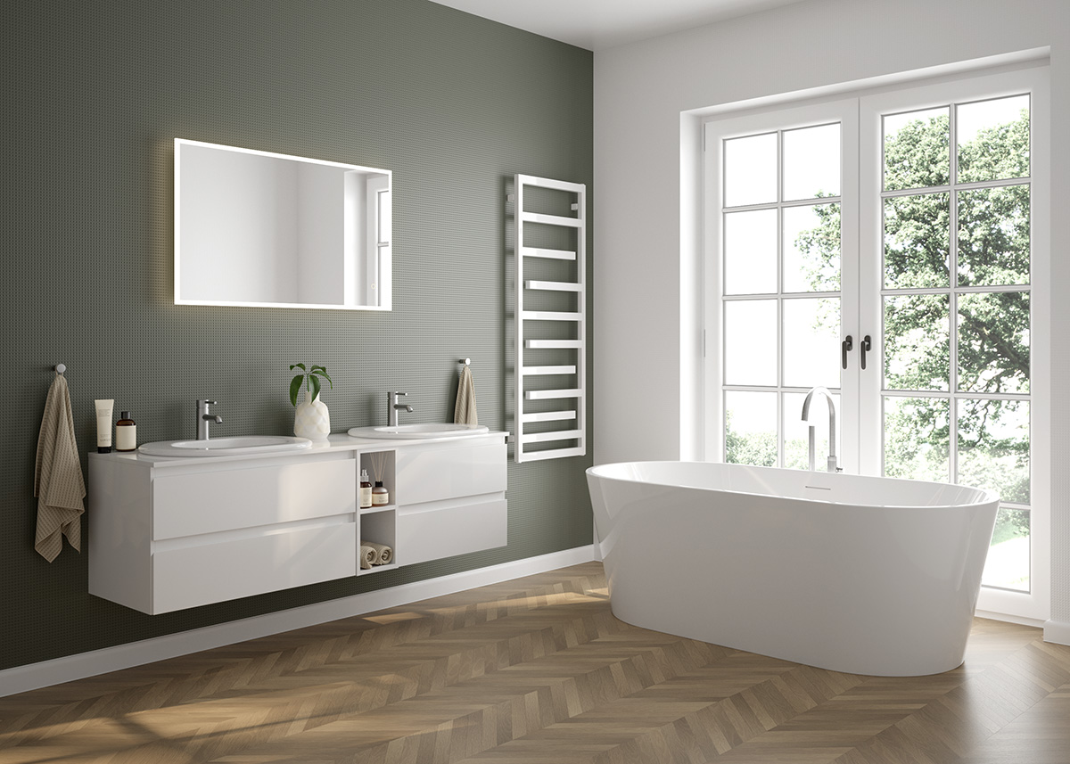 Oltens Nordlis mirror 60x100 cm, rectangular with LED lighting and Klarglas system 64106000