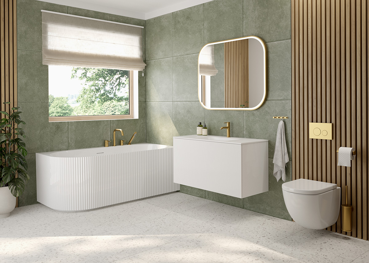 Oltens Gulfoss hängende Toilettenbürste gebürstetes Gold 82100810