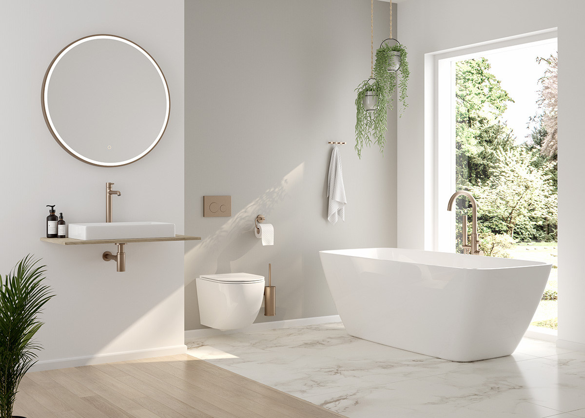 Oltens Fossa countertop wash basin 55x34 cm with SmartClean film white 40801000