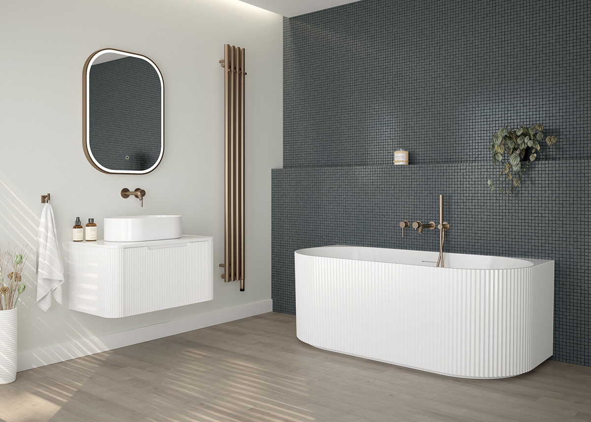 Oltens Hamnes Bademöbelset 80 cm mit Waschbeckenplatte, weiß 68669000