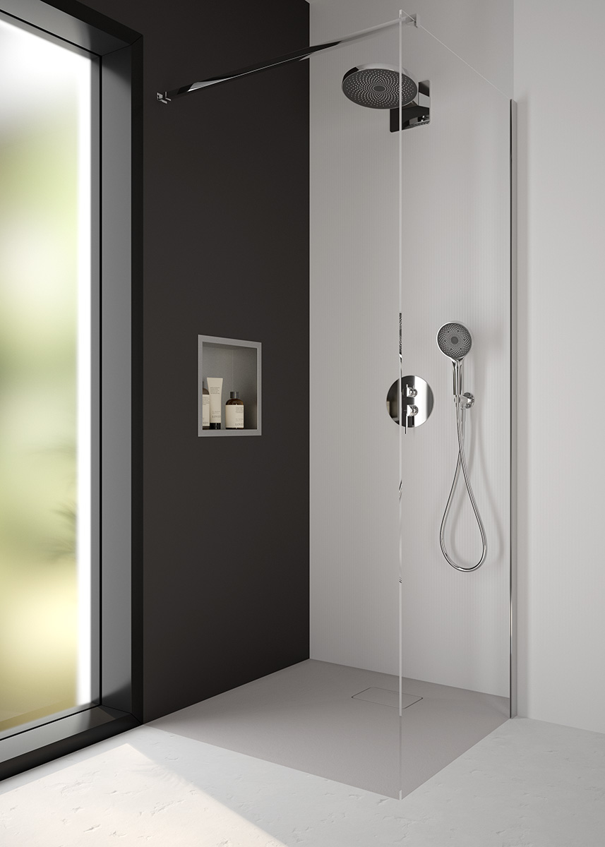 Oltens Bergytan square shower tray 80 x 80 cm RockSurface, cashmere 17100900