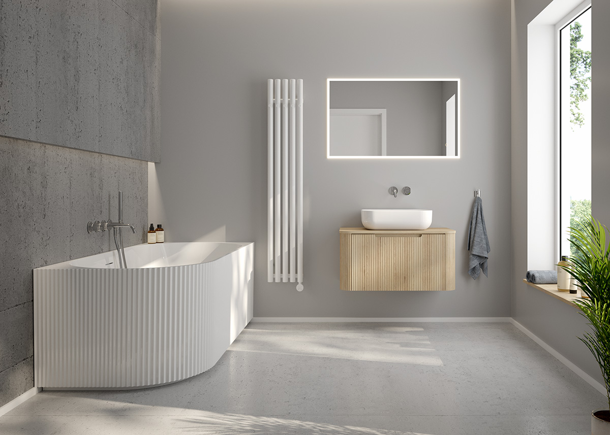 Oltens Hamnes Bademöbelset 80 cm mit Waschbeckenplatte, Eiche 68669060