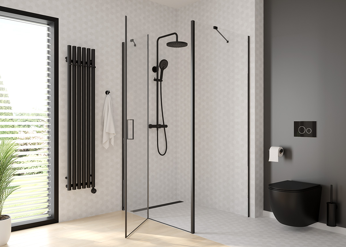 Oltens Hamnes Stille miska wisząca WC PureRim SmartClean z deską wolnoopadającą czarna 42522300