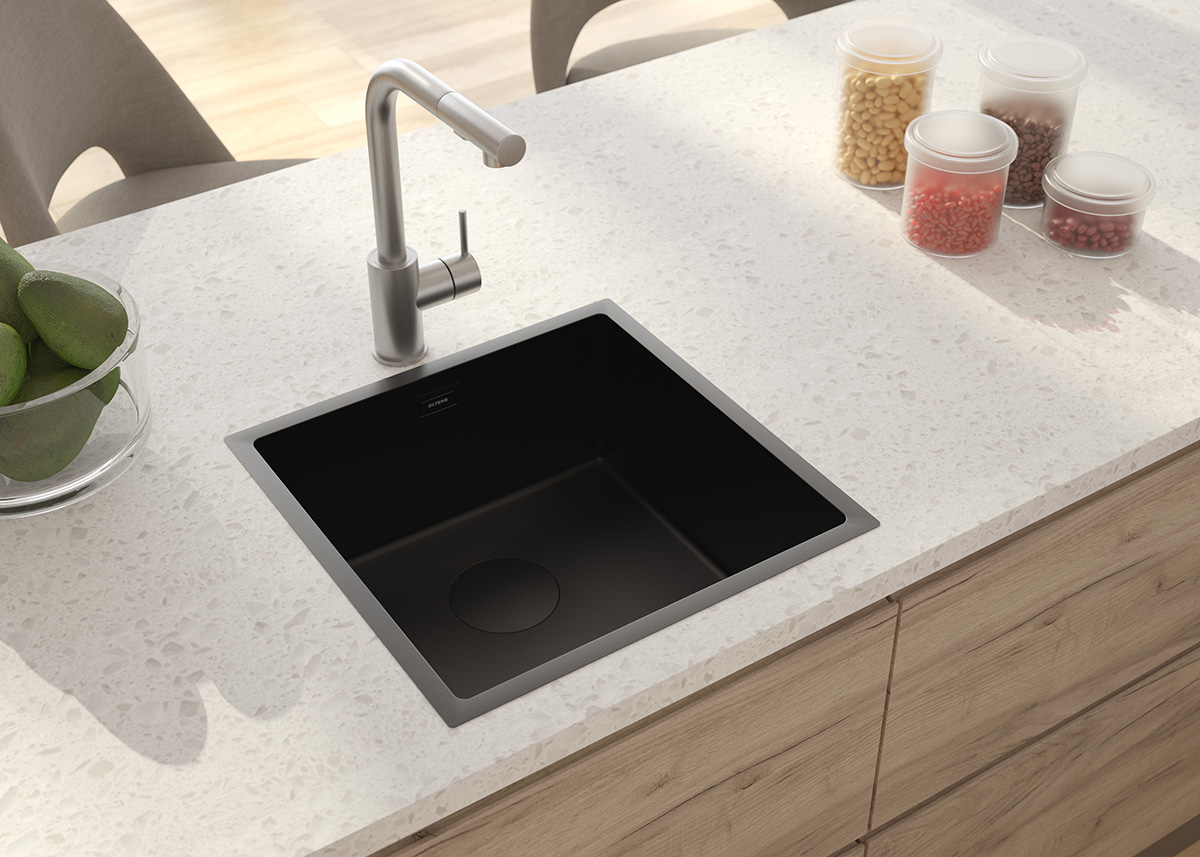 Oltens Myvat pillar kitchen mixer tap with pull-out spout, nickel  35205910