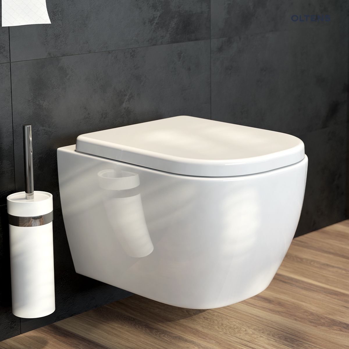 struik Verward zijn Wig Set of Oltens Vernal wall-mounted WC bowl PureRim with SmartClean film with  slow-closing Slim toilet seat 42507000 42507000 - Oltens.com