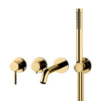 Oltens Molle flush mounted bathtub and shower mixer, 4-channel gloss golden 34105800