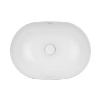Oltens Hamnes umyvadlo 49,5 x 35,5 cm na desku, oválné, s povrchovou úpravou SmartClean, bílé 40819000