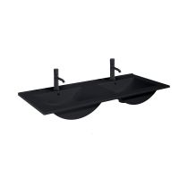 Oltens Vernal 120x46 cm rectangular vanity basin, double, matte black 41209300