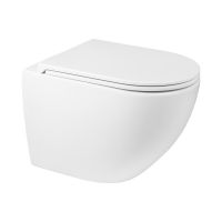 Set Oltens Hamnes OneForm Kort Stille závěsná WC mísa PureRim s prkénkem s pomalým sklápěním 0van Slim, bílá 42054000