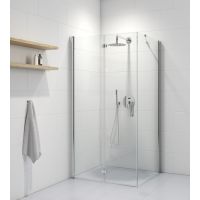 Oltens Trana shower cubicle 100x90 cm rectangular door with a fixed wall 20201100