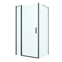 Oltens Verdal sprchový kout 100x90 cm, obdélníkový, dveře se zástěnou, matná černá/průhledné sklo, 20211300