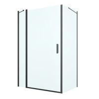 Oltens Verdal shower enclosure 120x90 cm rectangular matte black/transparent glass door with a fixed wall 20213300