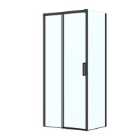 Oltens Breda shower enclosure 100x80 cm rectangular matte black/transparent glass 20221300