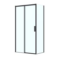 Oltens Breda shower enclosure 110x80 cm rectangular matte black/transparent glass 20222300