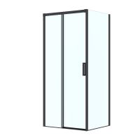 Oltens Breda shower enclosure 100x90 cm rectangular matte black/transparent glass 20224300