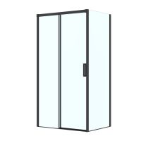 Oltens Breda shower enclosure 110x90 cm rectangular matte black/transparent glass 20225300