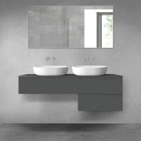 Oltens Vernal bathroom furniture set 140 cm with countertop, matte graphite 68288400