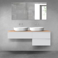 Oltens Vernal bathroom furniture set 140 cm with countertop, matte grey/oak 68289700