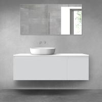 Oltens Vernal bathroom furniture set 140 cm with countertop, matte grey/white gloss 68316700