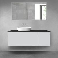 Oltens Vernal bathroom furniture set 140 cm with countertop, matte grey/matte black 68317700