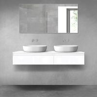 Oltens Vernal bathroom furniture set 140 cm with countertop, white gloss 68320000