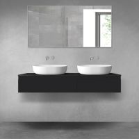 Oltens Vernal bathroom furniture set 140 cm with countertop, matte black 68320300