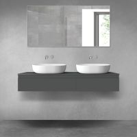 Oltens Vernal bathroom furniture set 140 cm with countertop, matte graphite 68320400