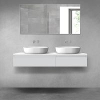 Oltens Vernal bathroom furniture set 140 cm with countertop, matte grey/white gloss 68322700