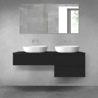 Oltens Vernal bathroom furniture set 140 cm with countertop, matte black 68324300