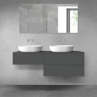 Oltens Vernal bathroom furniture set 140 cm with countertop, matte graphite 68324400