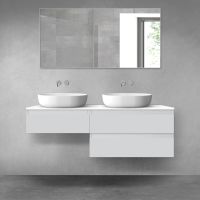 Oltens Vernal bathroom furniture set 140 cm with countertop, matte grey/white gloss 68326700
