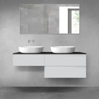 Oltens Vernal bathroom furniture set 140 cm with countertop, matte grey/matte black 68327700