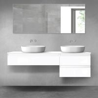 Oltens Vernal bathroom furniture set 160 cm with countertop, white gloss 68328000