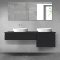 Oltens Vernal Bademöbelset 160 cm mit Waschbeckenplatte schwarz matt 68328300