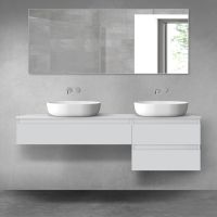 Oltens Vernal bathroom furniture set 160 cm with countertop, matte grey 68328700