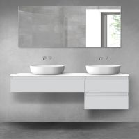 Oltens Vernal sada koupelnového nábytku 160 cm s horní deskou, matná šedá/lesklá bílá 68330700