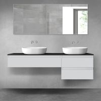 Oltens Vernal bathroom furniture set 160 cm with countertop, matte grey/matte black 68334700