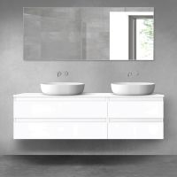 Oltens Vernal bathroom furniture set 160 cm with countertop, white gloss 68335000