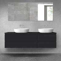 Oltens Vernal bathroom furniture set 160 cm with countertop, matte black 68335300