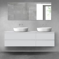 Oltens Vernal bathroom furniture set 160 cm with countertop, matte grey 68335700