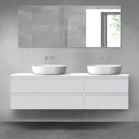 Oltens Vernal bathroom furniture set 160 cm with countertop, matte grey/white gloss 68337700