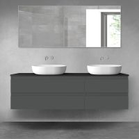Oltens Vernal bathroom furniture set 160 cm with countertop, matte graphite/matte black 68338400