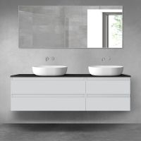 Oltens Vernal bathroom furniture set 160 cm with countertop, matte grey/matte black 68338700