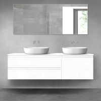 Oltens Vernal sada koupelnového nábytku 160 cm s horní deskou, lesklá bílá 68339000