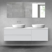 Oltens Vernal sada koupelnového nábytku 160 cm s horní deskou, matná šedá/lesklá bílá 68341700