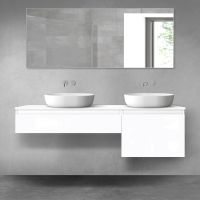Oltens Vernal bathroom furniture set 160 cm with countertop, white gloss 68343000