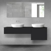 Oltens Vernal bathroom furniture set 160 cm with countertop, matte black 68343300