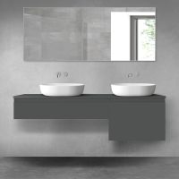 Oltens Vernal bathroom furniture set 160 cm with countertop, matte graphite 68343400